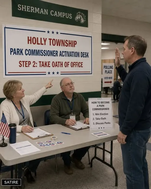 Placeholder Battle Alley Bugle artwork; replace with a description of the Holly Township special election story image